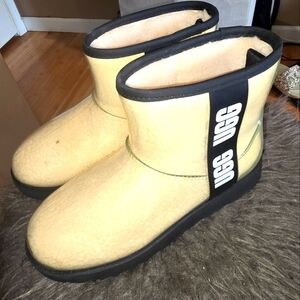 UGG Tan and Black Rain & Snow Boots Suede Slip-On